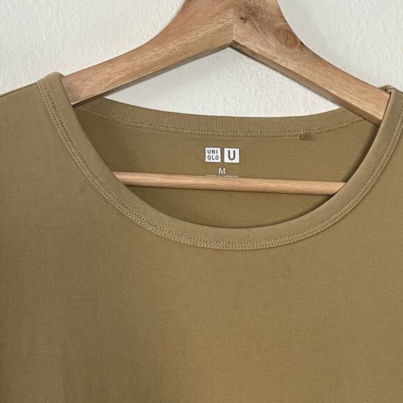 Uniqlo U Dress Medium Sleeveless Tan Jersey Short Basic Minimalist - Picture 3 of 7